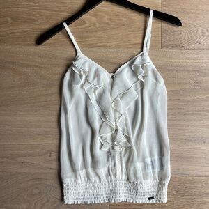 New - Guess Tank Top with ruffles and buttons